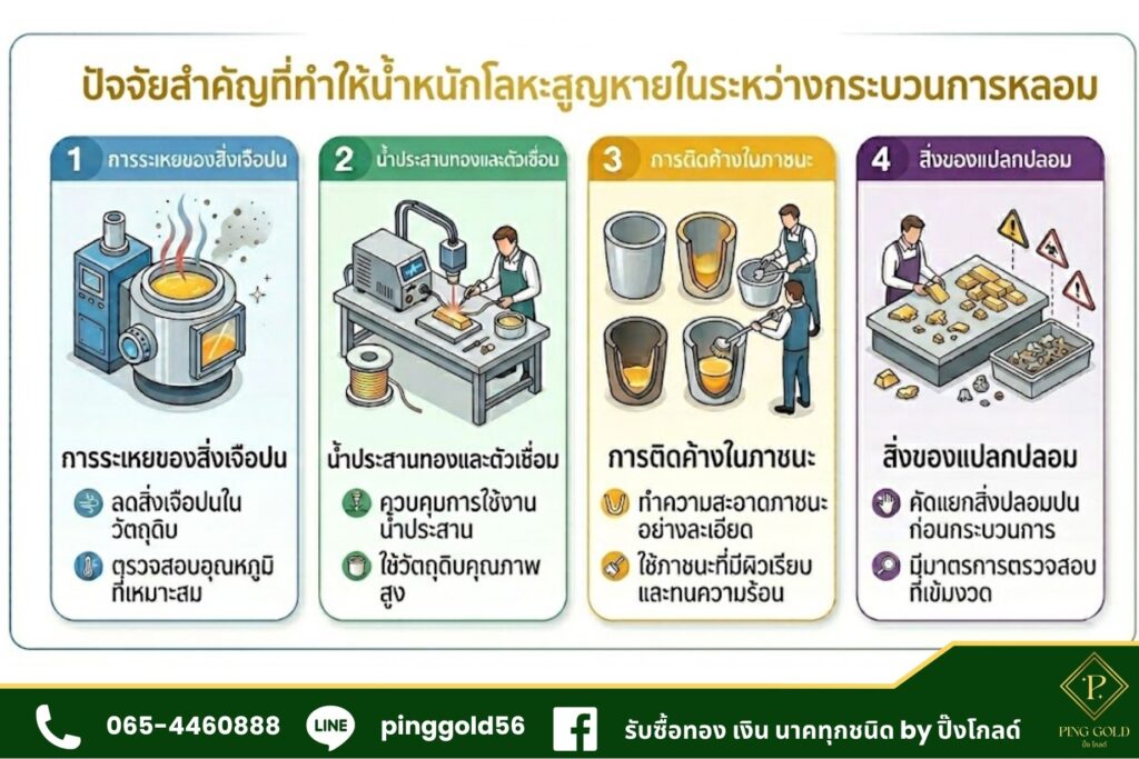 ปัจจัยสำคัญที่ทำให้น้ำหนักโลหะสูญหายในระหว่างกระบวนการหลอม